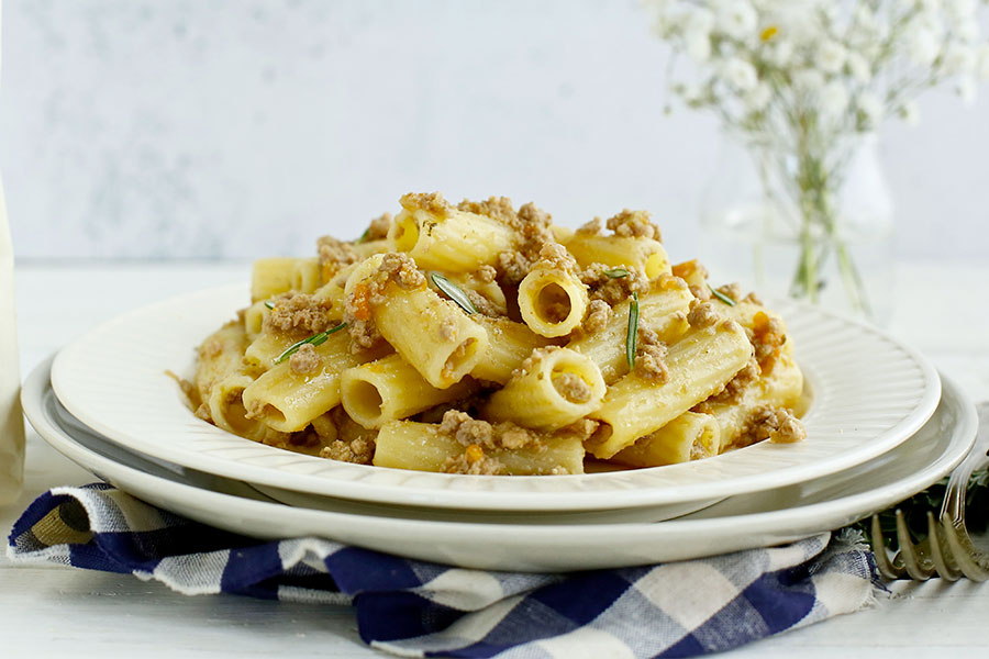 Tortiglioni with Chianina meat sauce 